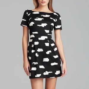 French Connection Graphic Black & White Dress
